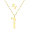 Sterling Silver Lowercase Script Name Necklace and Initial Earring Set sold by Limoges Jewelry