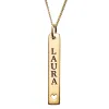 14K Gold over Sterling Engraved Name Bar Pendant with Heart Cut-out sold by Limoges Jewelry