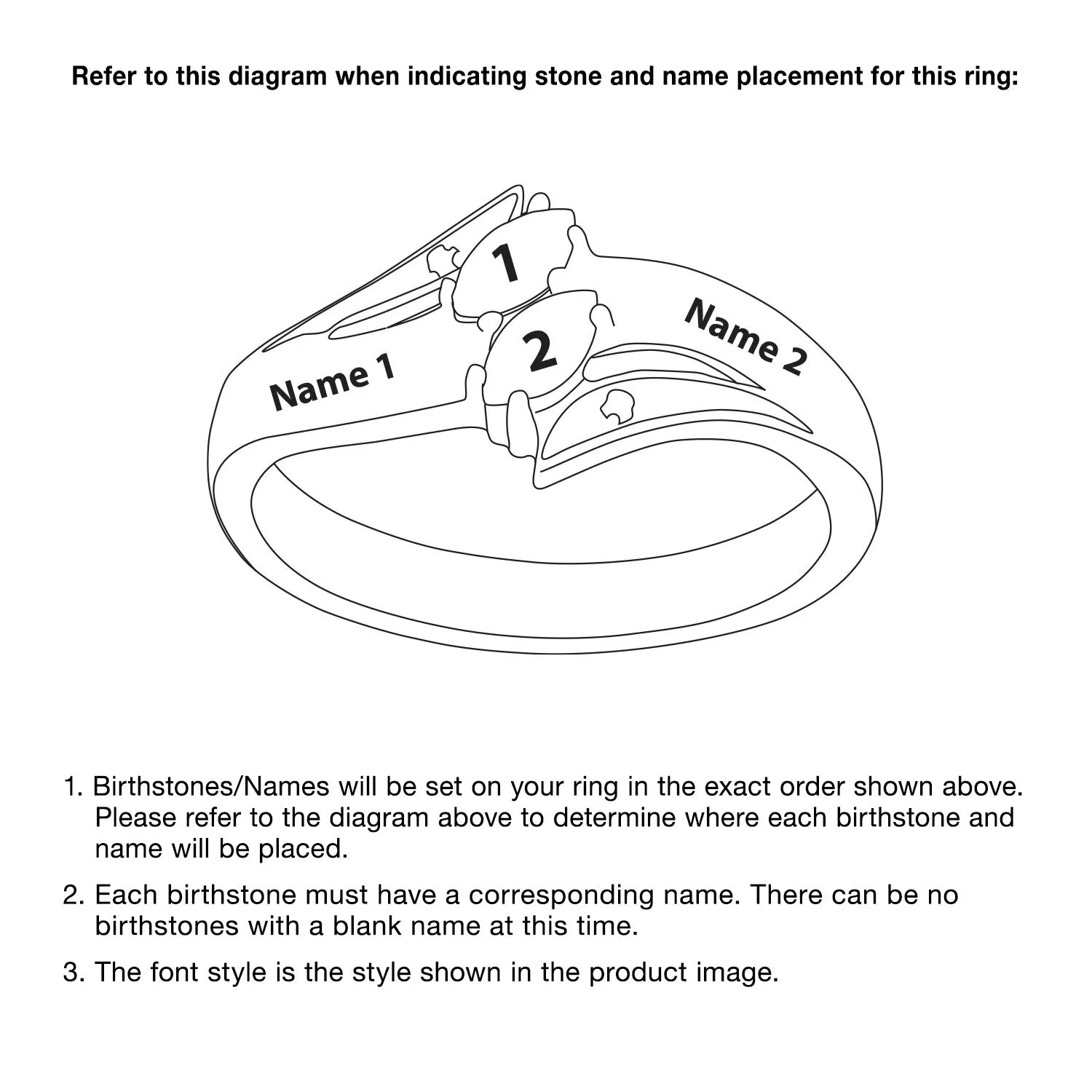 10K White Gold Couples Engravable Birthstone and Name Ring sold by Limoges Jewelry product image thumbnail 4