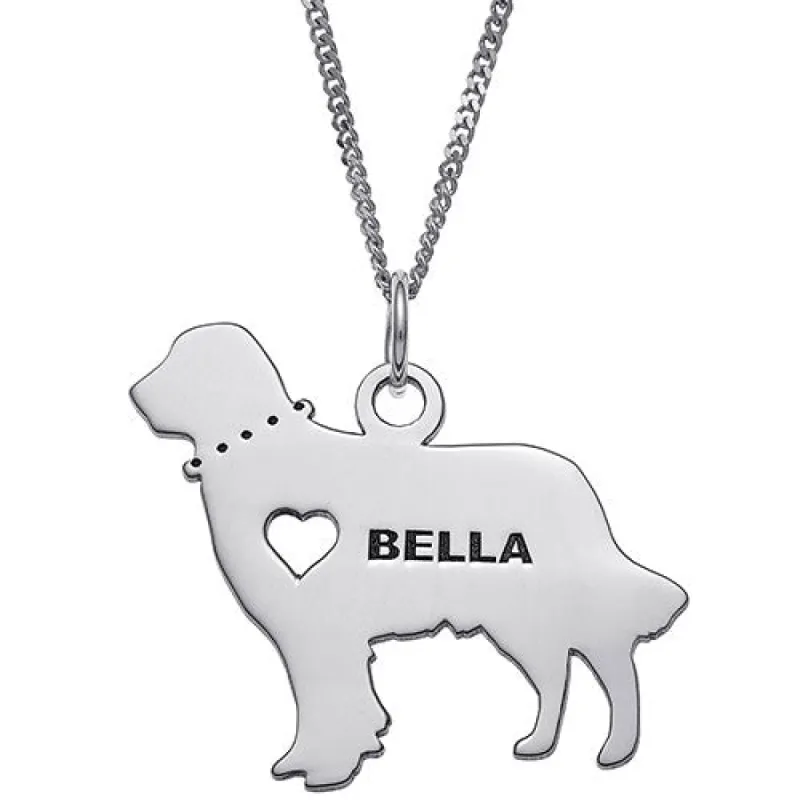 Silver Plated Golden Retriever Silhouette Necklace sold by Limoges Jewelry