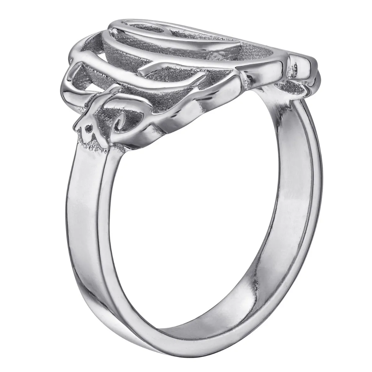 Sterling Silver Ladies Fancy Script Monogram Ring sold by Limoges Jewelry product image thumbnail 3