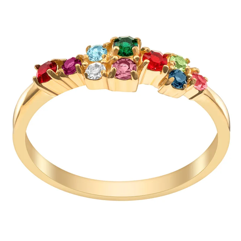 14K Gold over Sterling Mother's and Family Birthstone Ring sold by Limoges Jewelry