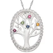 Sterling Silver Birthstone Family Tree Necklace sold by Limoges Jewelry product image thumbnail 2