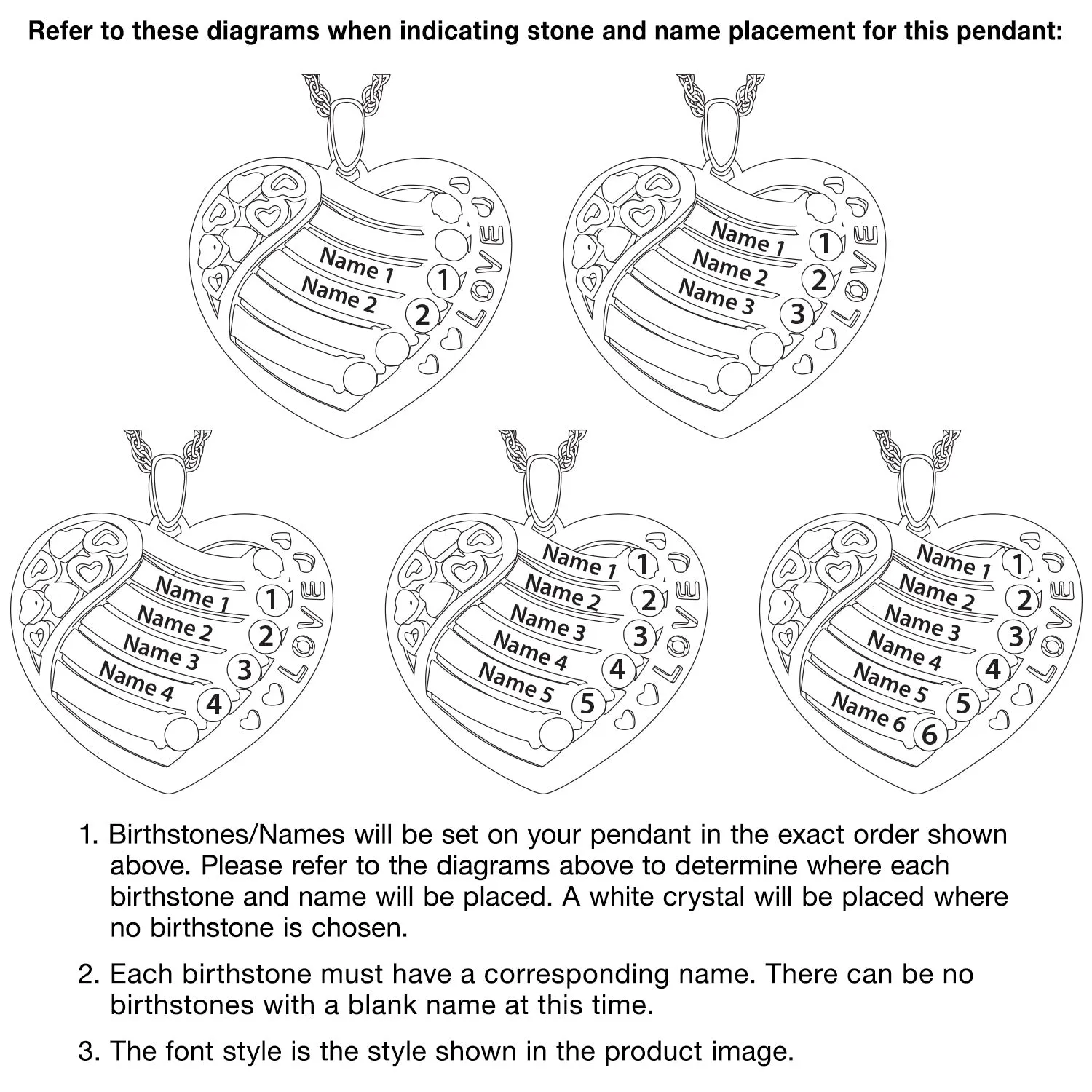 14K Gold over Sterling Family Heart Birthstone LOVE Pendant sold by Limoges Jewelry product image thumbnail 4