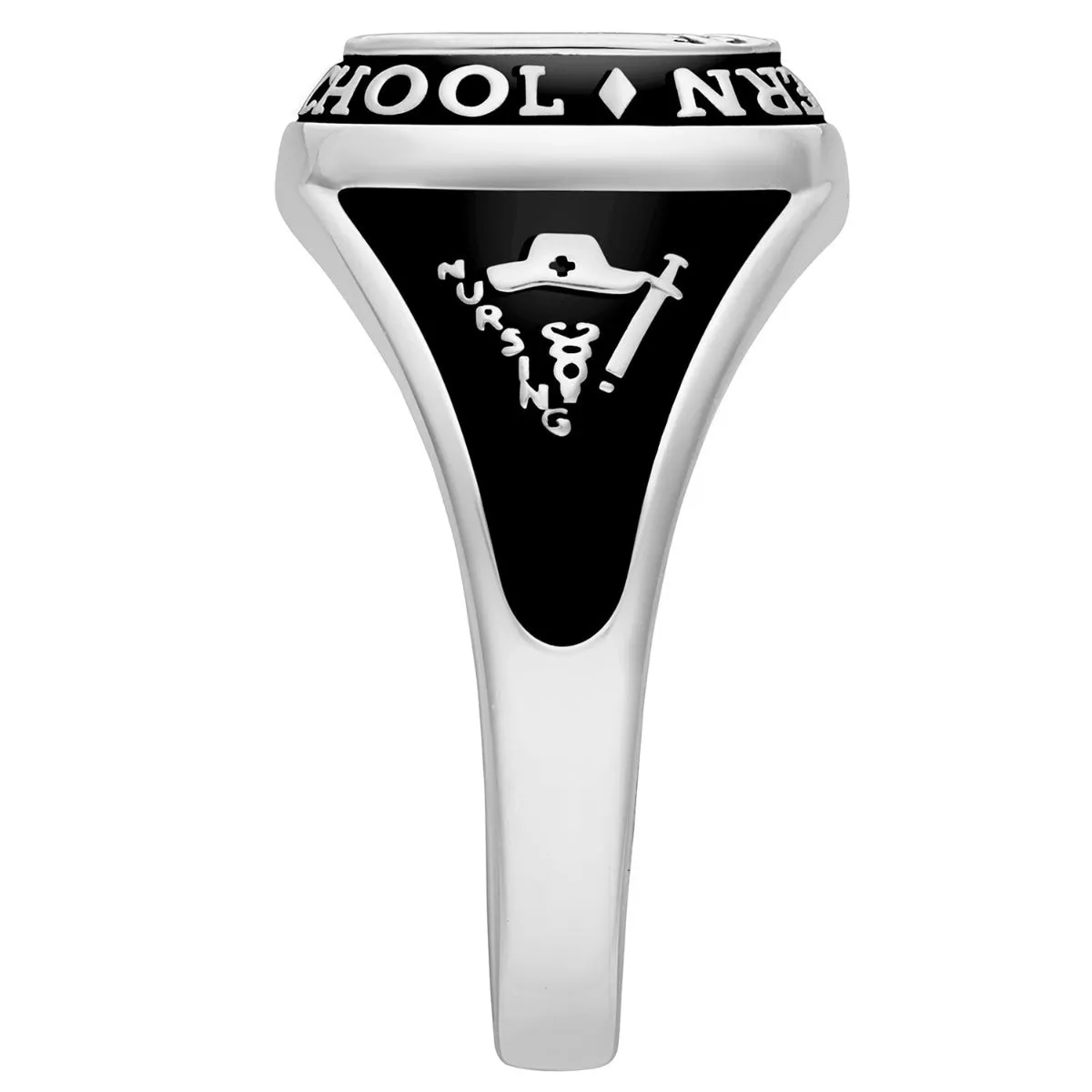 Ladies' Sterling Silver Traditional Cushion Birthstone Class Ring sold by Limoges Jewelry product image thumbnail 4