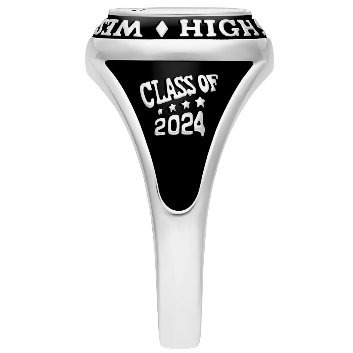 Ladies' Sterling Silver Traditional Cushion Birthstone Class Ring sold by Limoges Jewelry product image thumbnail 3