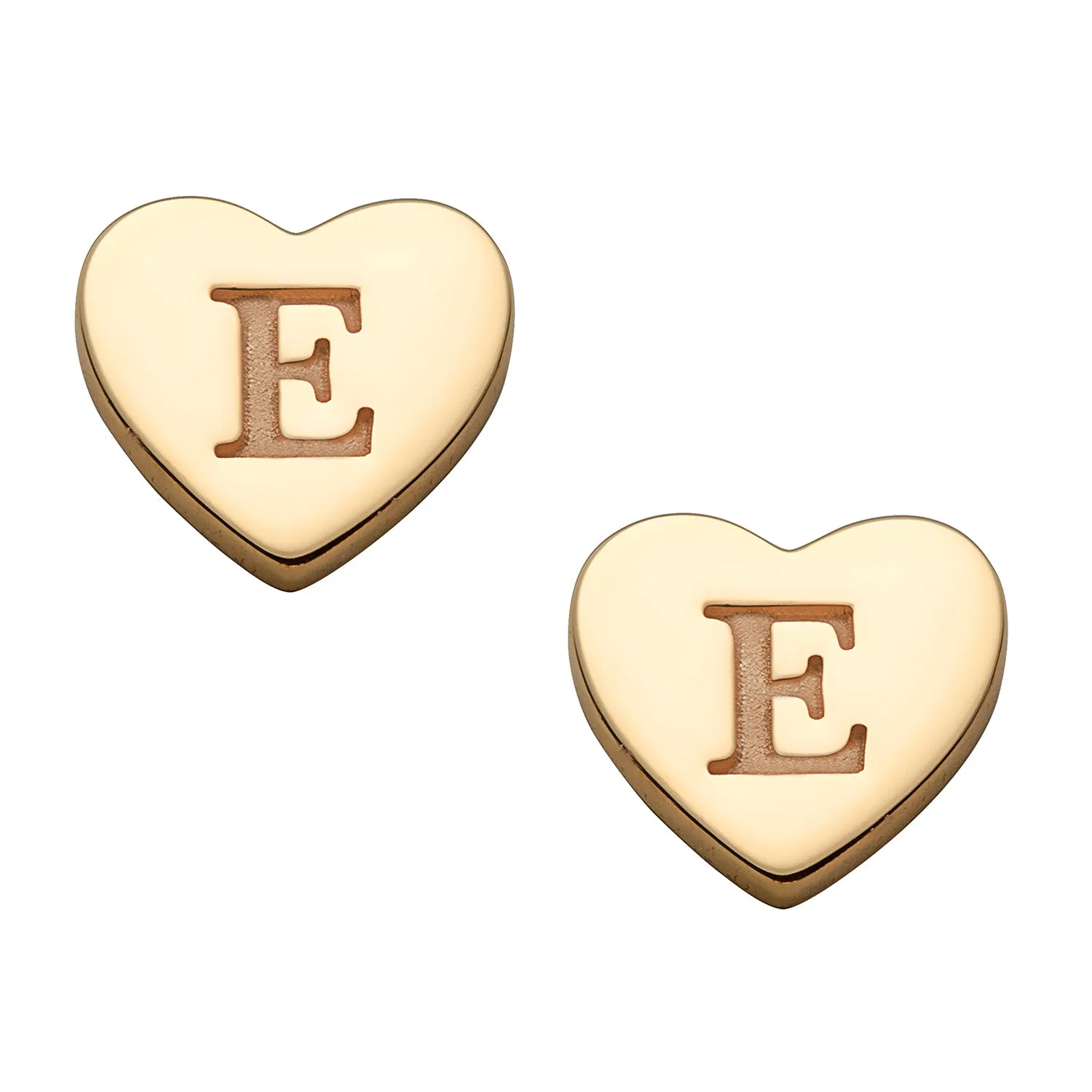 14K Gold over Sterling Petite Engraved Initial Heart Earrings sold by Limoges Jewelry