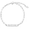 Silver Plated Engraved Bar Paper Clip Chain Bracelet sold by Limoges Jewelry