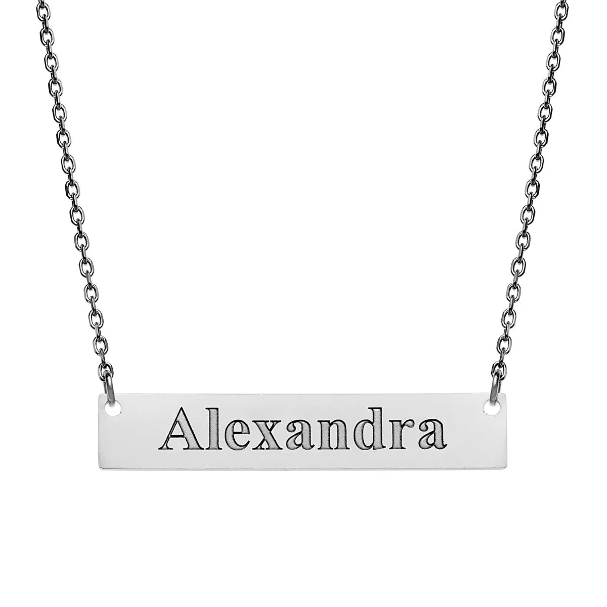 Stainless Steel Engraved Name Bar Necklace sold by Limoges Jewelry product image thumbnail 2