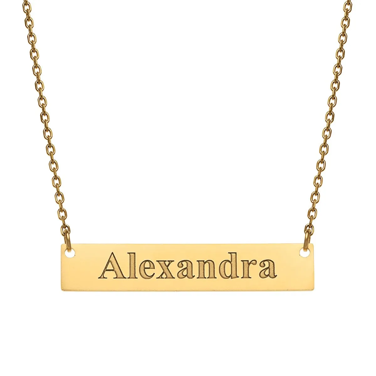 Stainless Steel Engraved Name Bar Necklace sold by Limoges Jewelry product image thumbnail 4