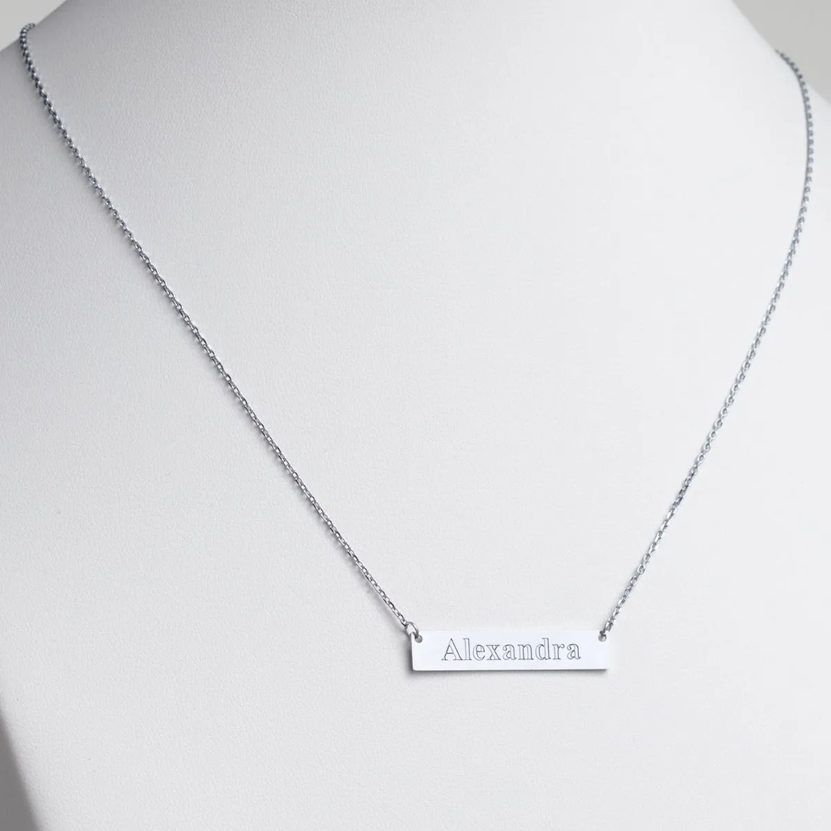 Stainless Steel Engraved Name Bar Necklace sold by Limoges Jewelry product image thumbnail 3