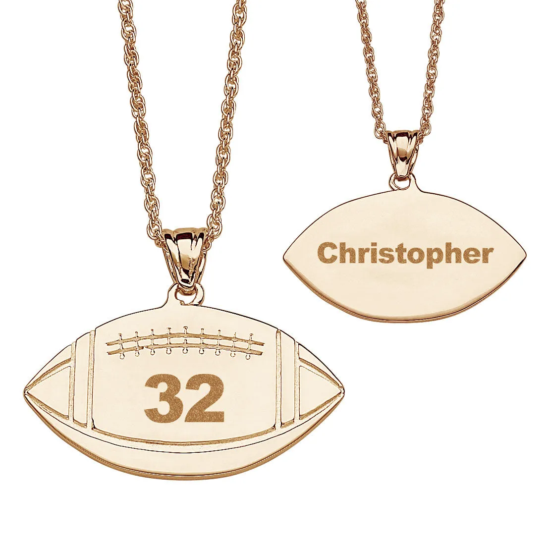 Engraved Football Necklace sold by Limoges Jewelry
