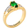 Ladies' 14K Gold over Sterling Marquise Birthstone with CZ Class Ring sold by Limoges Jewelry