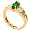 Ladies' 14K Gold over Sterling Marquise Birthstone with CZ Class Ring sold by Limoges Jewelry
