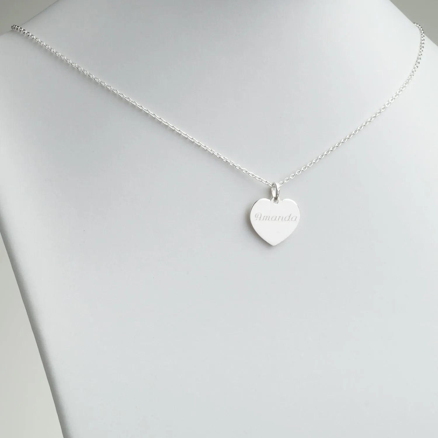 Sterling Silver Butterfly Engraved Name Heart Pendant and Earrings Set sold by Limoges Jewelry product image thumbnail 3