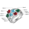 Sterling Silver Heart Birthstone Famly Name with CZ Accent Ring sold by Limoges Jewelry