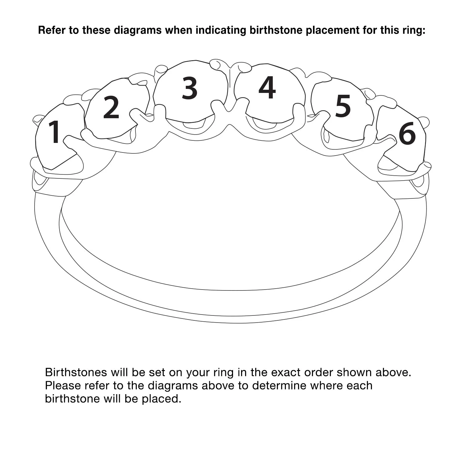 14K Gold over Sterling Round Birthstone Ring with Hearts - 6 Stones sold by Limoges Jewelry product image thumbnail 4