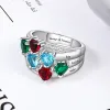 Sterling Silver Heart Birthstone Famly Name with CZ Accent Ring sold by Limoges Jewelry