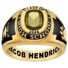Men's 14K Gold Plated Traditional Cushion Birthstone Class Ring sold by Limoges Jewelry