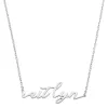 Sterling Silver Lowercase Script Name Plaque with Free Fresh Water Pearl Earrings sold by Limoges Jewelry