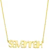 Sterling Silver Playful Font Name Plaque Necklace sold by Limoges Jewelry