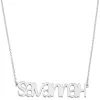 Sterling Silver Playful Font Name Plaque Necklace sold by Limoges Jewelry