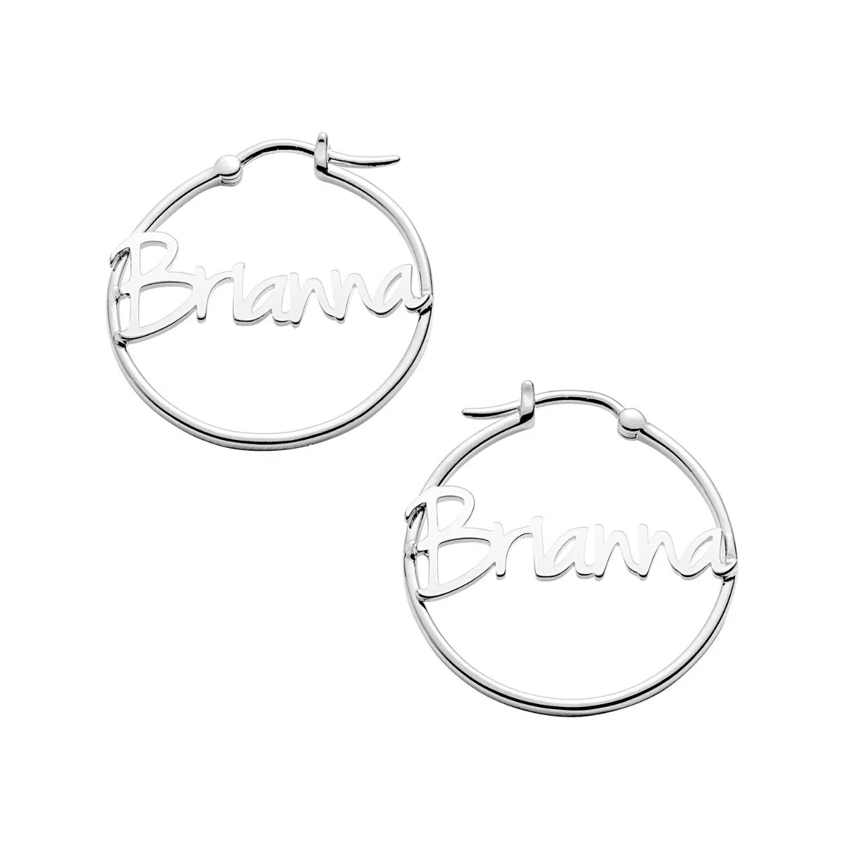 Personalized Name Small Hoop Earrings sold by Limoges Jewelry product image thumbnail 2