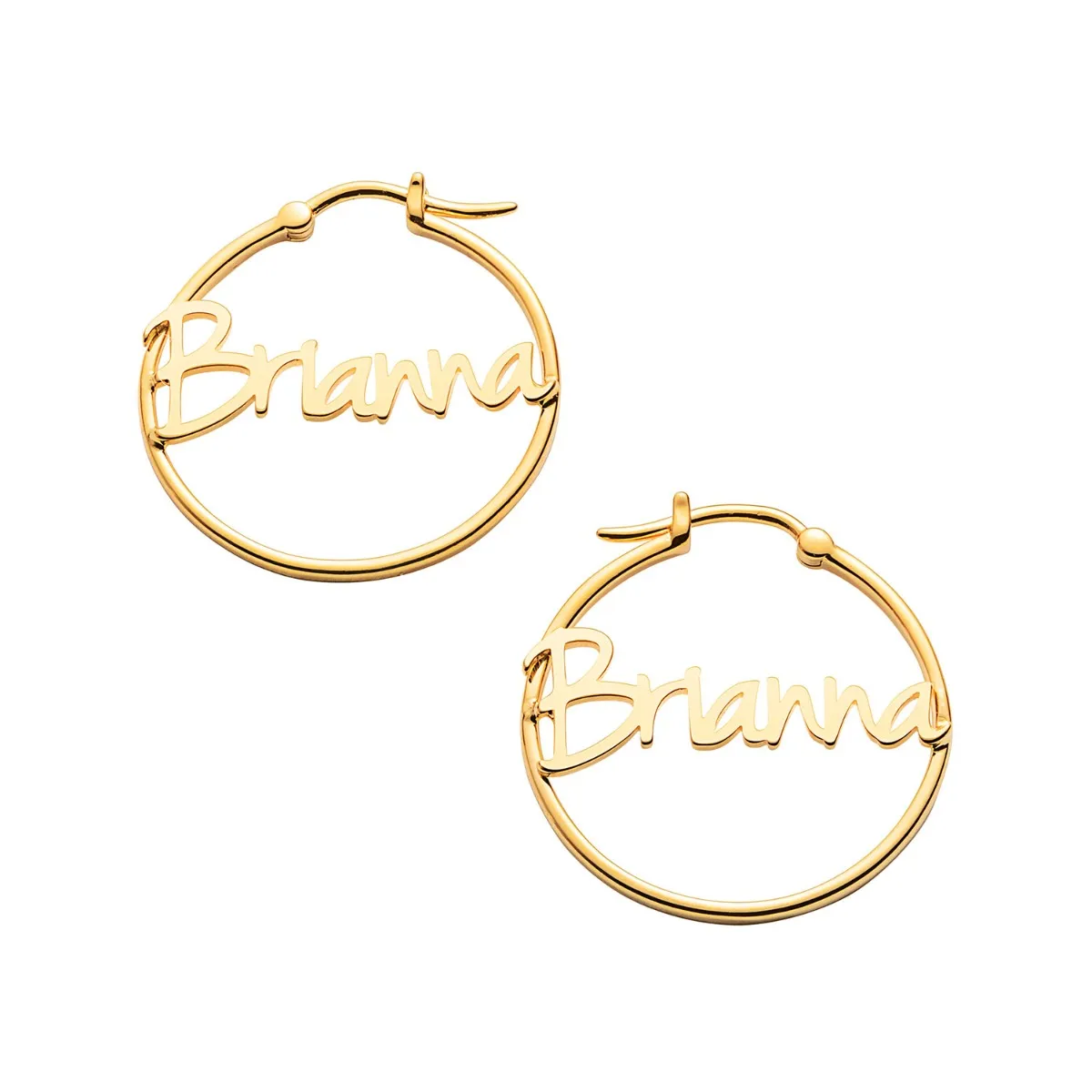 Personalized Name Small Hoop Earrings sold by Limoges Jewelry product image thumbnail 5