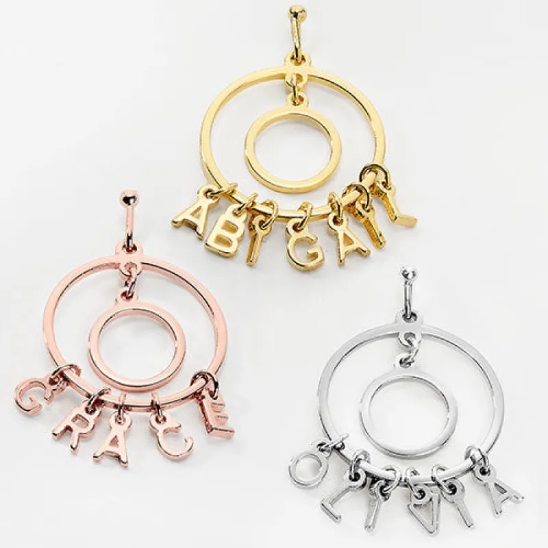 Double Circle Dainty Name Drop Earrings sold by Limoges Jewelry