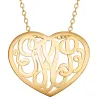 Single Sided 3-D 30x24mm Heart Framed Monogram Pendant sold by Limoges Jewelry