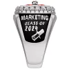 Men's Sterling Silver CZ Pave Setting Birthstone Personalized Year Class Ring sold by Limoges Jewelry