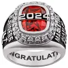 Men's Sterling Silver CZ Pave Setting Birthstone Personalized Year Class Ring sold by Limoges Jewelry