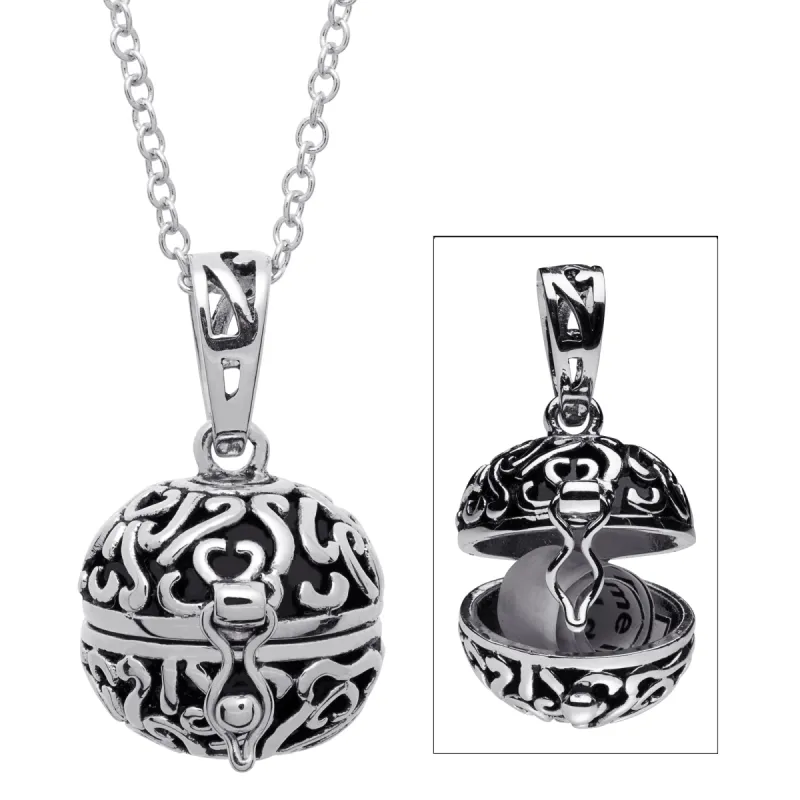 Prayer Keeper Antiqued Ball Pendant sold by Limoges Jewelry