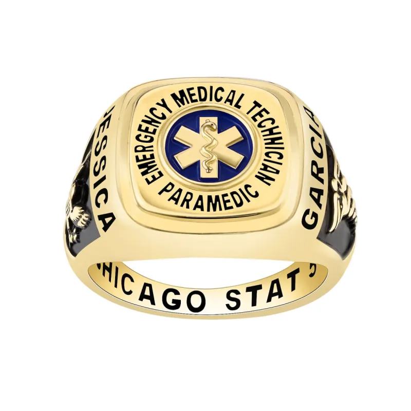 Women's Gold over Sterling EMT First Responder Ring sold by Limoges Jewelry
