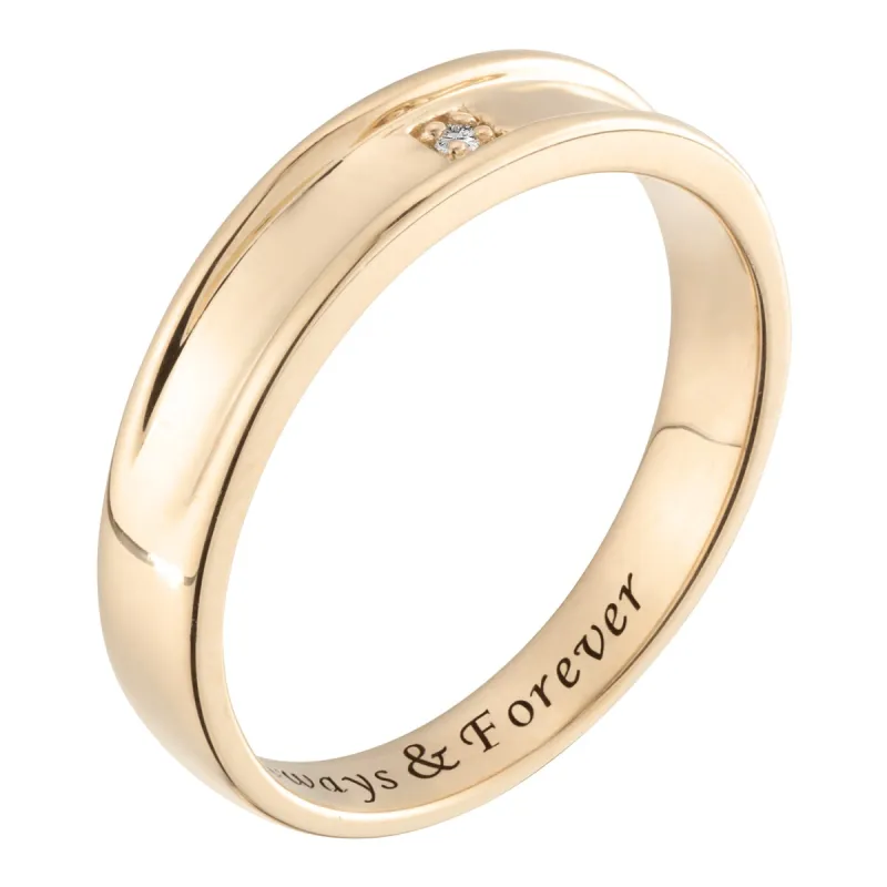 Gold over Sterling Men's Engraved Diamond Accent Ring sold by Limoges Jewelry