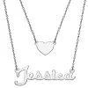 Sterling Silver Script Name and Heart Layered Double Necklace sold by Limoges Jewelry