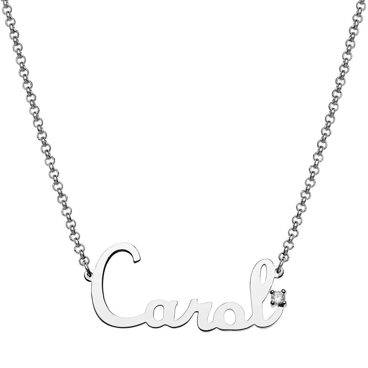 Personalized Script Name with Birthstone Accent Necklace sold by Limoges Jewelry product image thumbnail 2