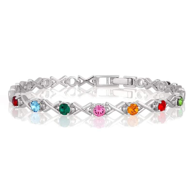 XOXO Family Birthstone Bracelet - 8.25in sold by Limoges Jewelry