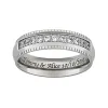 Titanium CZ Beaded Engraved Band sold by Limoges Jewelry