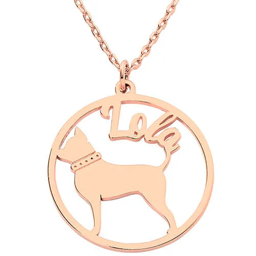 14K Rose Gold Plated Personalized Dog Breed Silhouette Necklace sold by Limoges Jewelry product image thumbnail 4