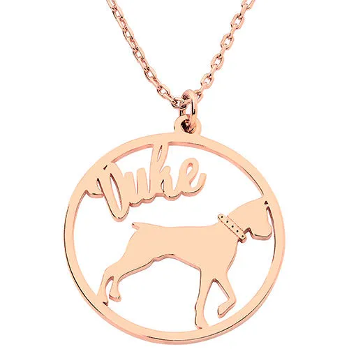 14K Rose Gold Plated Personalized Dog Breed Silhouette Necklace sold by Limoges Jewelry product image thumbnail 2