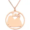 14K Rose Gold Plated Personalized Dog Breed Silhouette Necklace sold by Limoges Jewelry