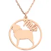 14K Rose Gold Plated Personalized Dog Breed Silhouette Necklace sold by Limoges Jewelry
