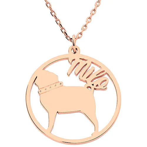 14K Rose Gold Plated Personalized Dog Breed Silhouette Necklace sold by Limoges Jewelry product image thumbnail 3