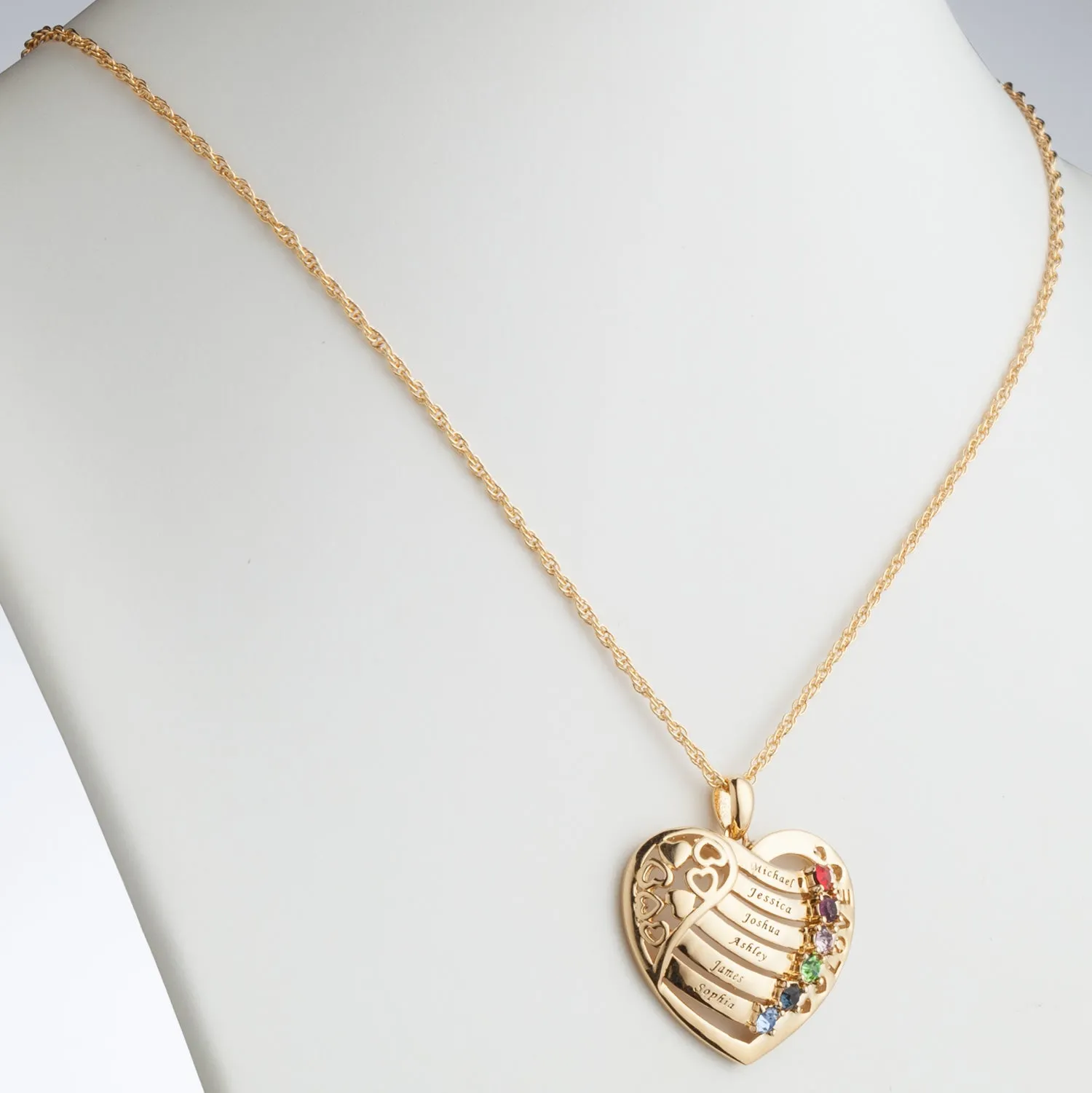 Family Heart Birthstone LOVE Pendant sold by Limoges Jewelry product image thumbnail 2