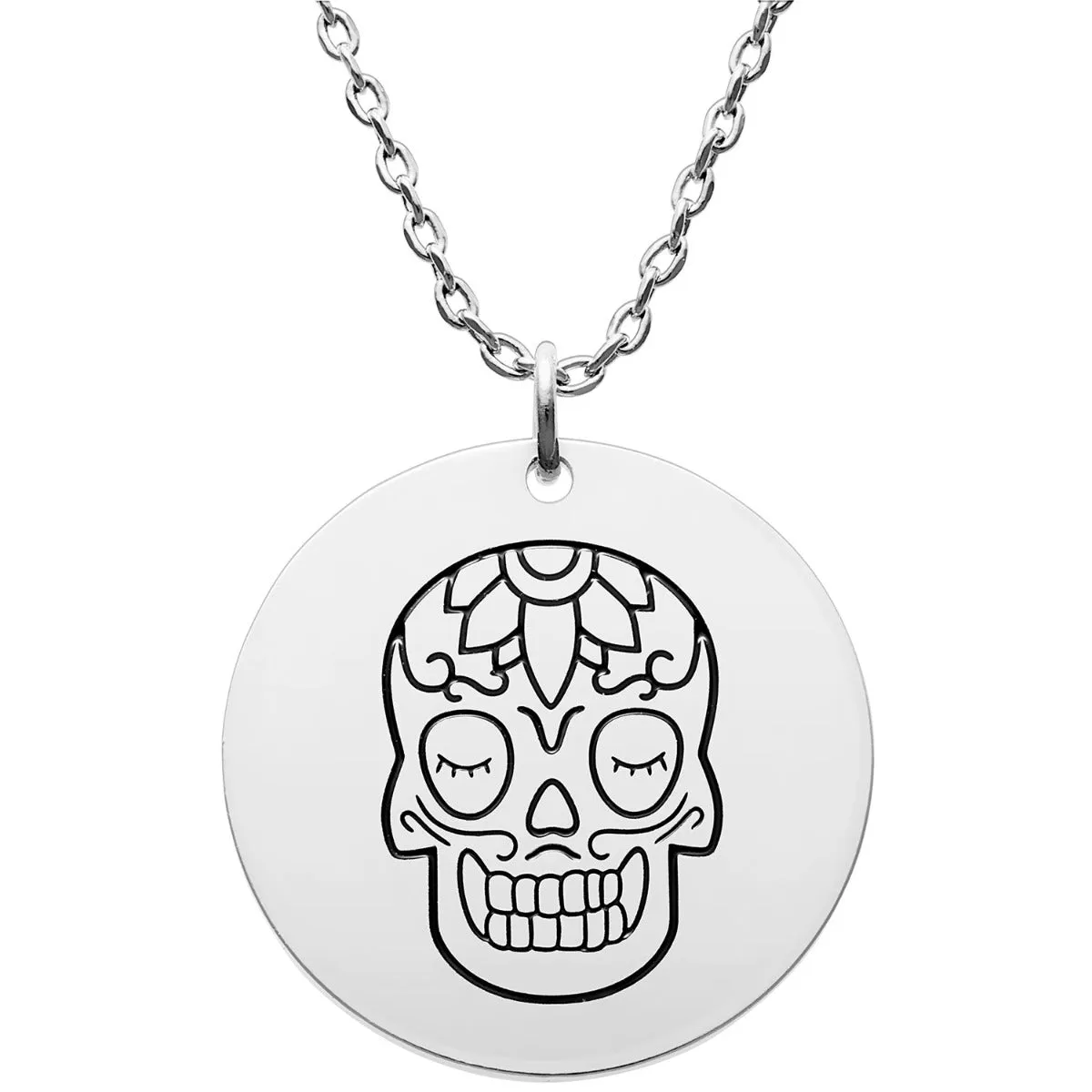 Skull Engraving Necklace sold by Limoges Jewelry product image thumbnail 2