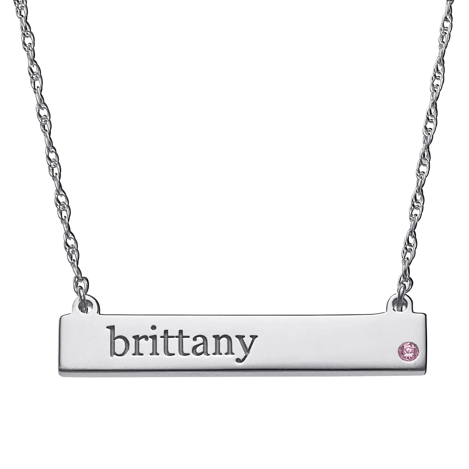 Personalized Name and Birthstone Bar Necklace sold by Limoges Jewelry