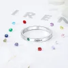Silver Plated Engraved Birthstone Stackable Band Ring sold by Limoges Jewelry