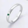 Silver Plated Engraved Birthstone Stackable Band Ring sold by Limoges Jewelry