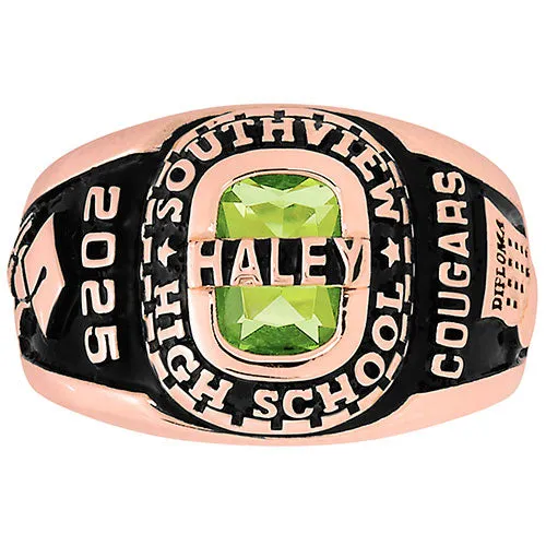 Ladies Rose Gold CELEBRIUM Personalized-Top Traditional Class Ring sold by Limoges Jewelry product image thumbnail 3